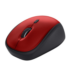 Trust 24550 Yvi+, mano derecha, Óptico, RF inalámbrico, 1600 DPI, Negro, Rojo