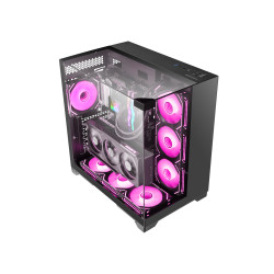 Mars Gaming MCVISION MC-VISION, Midi Tower, PC, Negro, ATX, micro ATX, Mini-ITX, Metal, Vidrio templado, Juego 2