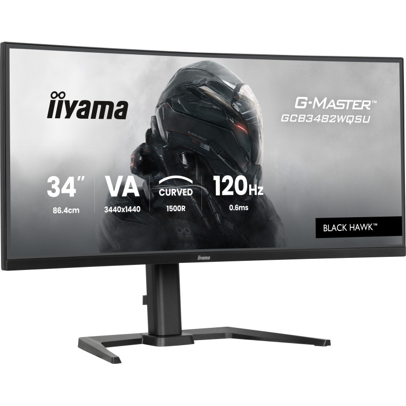 iiyama GCB3482WQSU-B1 GCB3482WQSU-B1, 86,4 cm (34"), 3440 x 1440 Pixeles, UltraWide Quad HD, LED, 0,6 ms, Negro