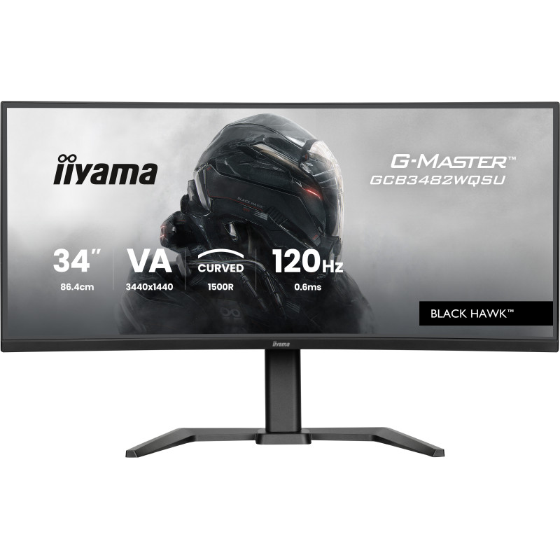 iiyama GCB3482WQSU-B1 GCB3482WQSU-B1, 86,4 cm (34"), 3440 x 1440 Pixeles, UltraWide Quad HD, LED, 0,6 ms, Negro