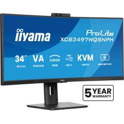 iiyama XCB3497WQSNPH-B1 ProLite XCB3497WQSNPH-B1, 86,4 cm (34"), 3440 x 1440 Pixeles, UltraWide Quad HD, LED, 0,4 ms, Negro