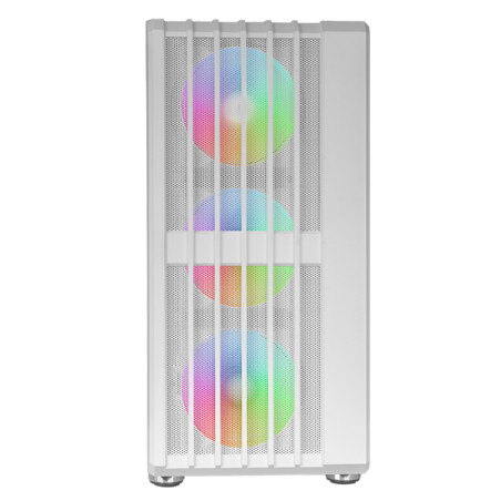 Mars Gaming MC-VAULT, Caja Gaming ATX, 4x Ventiladores ARGB 120mm, Panel Frontal Mesh con Diseño Vertical, Ventana Lateral Crist