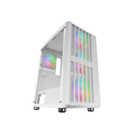 Mars Gaming MC-VAULT, Caja Gaming ATX, 4x Ventiladores ARGB 120mm, Panel Frontal Mesh con Diseño Vertical, Ventana Lateral Crist