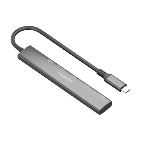 AISENS USB-C Dock 5 en 1, USB-C A, 1x HDMI 2x USB-A, 1x USB-C, 1x USB-C PD, Gris, 15cm