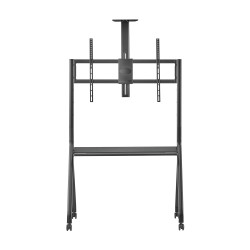 AISENS FT86FE-369 Soporte de Suelo Pro Con Rueda, 1 Bandeja Y Soporte de Camara Para Pantalla Interactiva/TV 120kg de 55"-100", 2