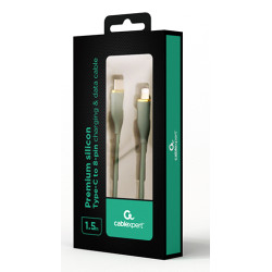 Gembird CC-USB2S-CM8PM-1.5M-G cable de conector Lightning 1,5 m Verde 2