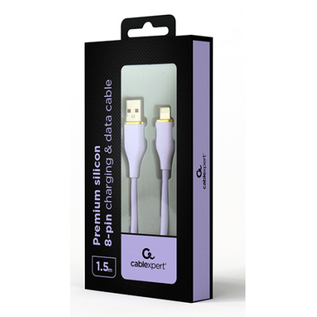 Gembird CC-USB2S-AM8PM-1.5M-P cable de conector Lightning 1,5 m Violeta
