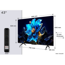 TCL P7K 43P7K Televisor 109,2 cm (43") 4K Ultra HD Smart TV Wifi Metálico 430 cd / m² 2