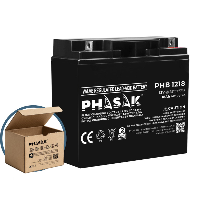 Phasak Batería 12V 18Ah – PHB 1218