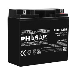 Phasak PHB 1218 Batería 12V 18Ah – PHB 1218, Sealed Lead Acid (VRLA), 12 V, 18 Ah, 1 pieza(s), 18 VAh, Negro 2
