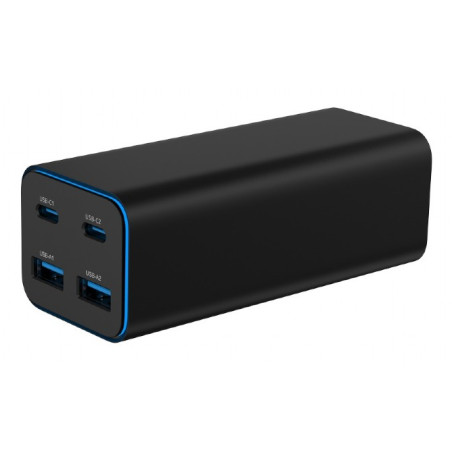 Gembird TA-UC-2A2C-PD100-01-BK cargador de dispositivo móvil Portátil, Smartphone Negro Corriente alterna Carga rápida Interior