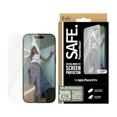 PanzerGlass SAFE. by ® Screen Protector iPhone 16 Pro | Ultra-Wide Fit Protector de pantalla Apple 1 pieza(s)