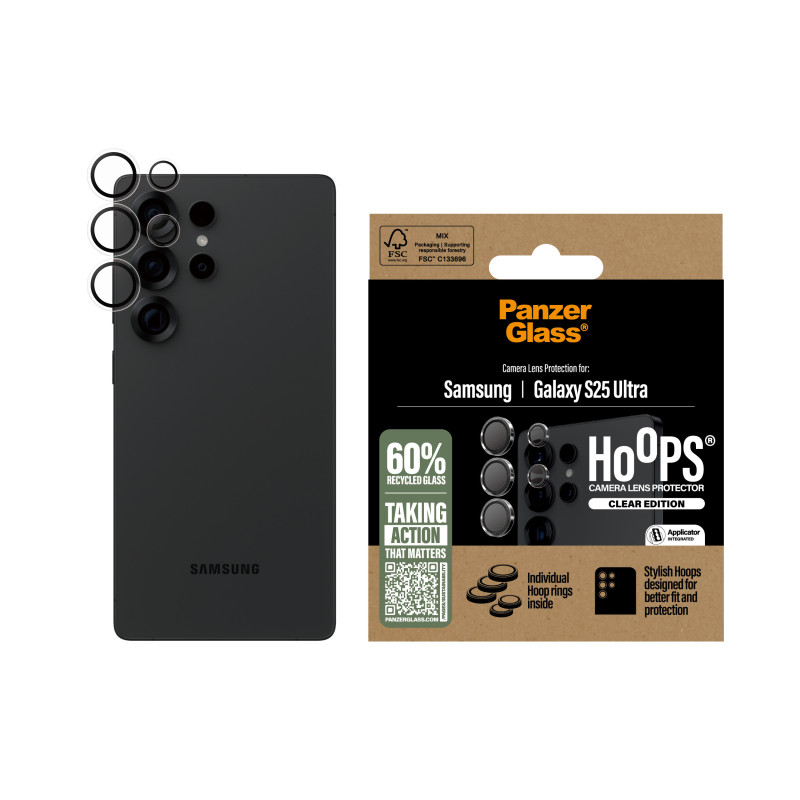 PanzerGlass ® Hoops® Camera Lens Protector Transparent Samsung Galaxy S25 Ultra Protector de pantalla 1 pieza(s)