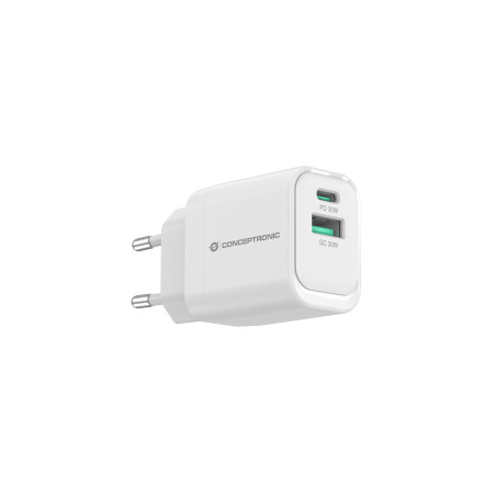 Conceptronic ALTHEA19W33 cargador de dispositivo móvil Universal Blanco Corriente alterna Carga rápida Interior