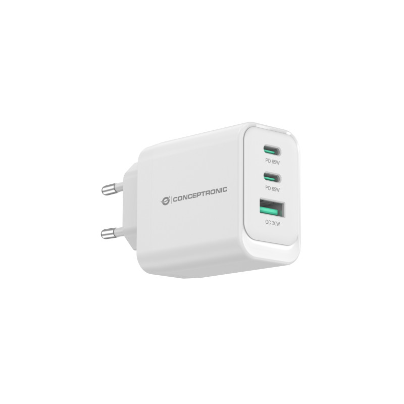 Conceptronic ALTHEA21W65 cargador de dispositivo móvil Universal Blanco Corriente alterna Carga rápida Interior