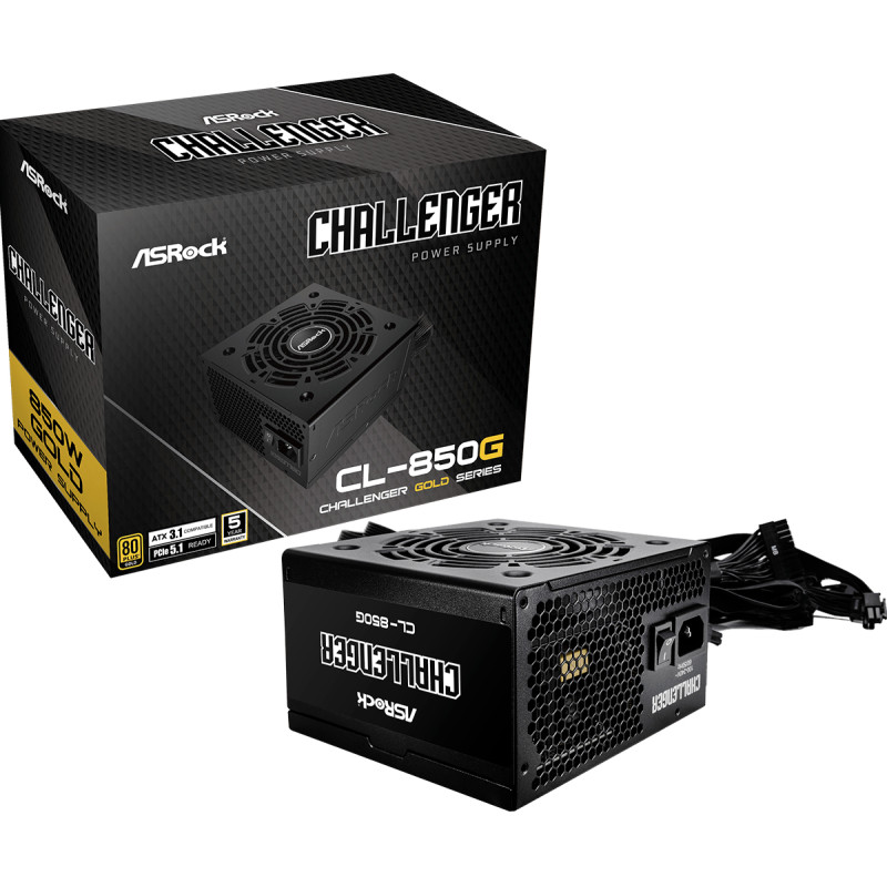 Asrock 90-UXC085-GNEAAA Challenger CL-850G, 850 W, 70,9 A, Sobreintensidad, Sobrevoltaje, Sobrecalentamiento, Sobrecarga,