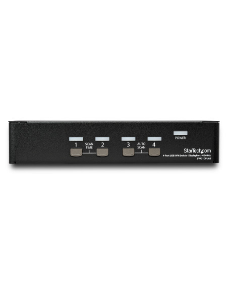 StarTech.com Switch Conmutador KVM de 4 Puertos DisplayPort - 4K 60Hz - para Una Pantalla - Switch KVM de 4 Puertos DP 1.2 con