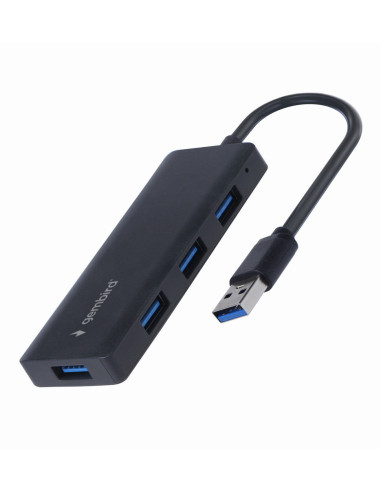 Gembird UHB-U3P4-03 base para portátil y replicador de puertos Alámbrico USB 3.2 Gen 1 (3.1 Gen 1) Type-A Negro