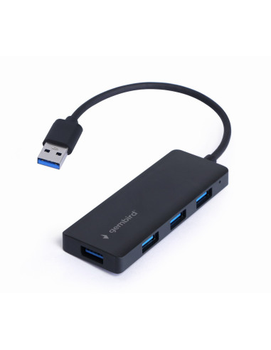 Gembird UHB-U3P4-03 base para portátil y replicador de puertos Alámbrico USB 3.2 Gen 1 (3.1 Gen 1) Type-A Negro