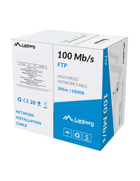 Lanberg LCF5-10CC-0305-S cable de red Gris 305 m Cat5 F UTP (FTP)