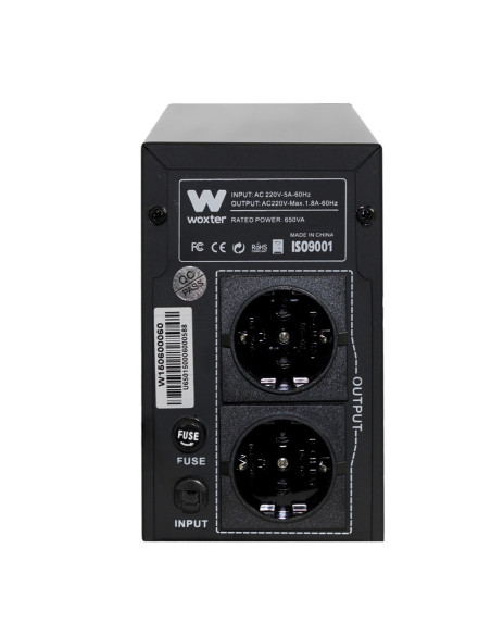 Woxter PE26-062 sistema de alimentación ininterrumpida (UPS) 0,65 kVA 360 W 3 salidas AC