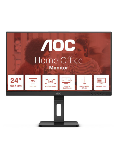 AOC E3 24E3QAF pantalla para PC 60,5 cm (23.8") 1920 x 1080 Pixeles Full HD LCD Negro