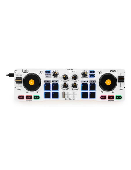 Hercules 4780921 controlador dj 2 canales Negro, Blanco, Amarillo
