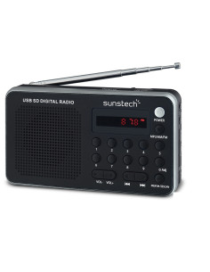 Sunstech Portable digital AM FM radio silver Portátil Analógica Negro, Plata