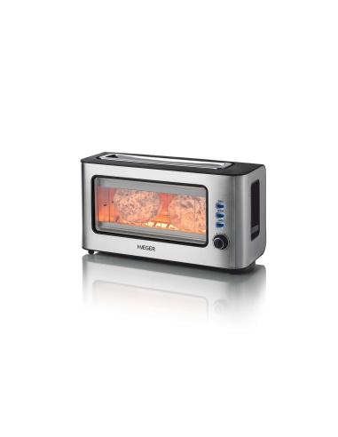 Haeger TO-100.014A tostadora 6 2 rebanada(s) 1000 W Negro, Acero inoxidable