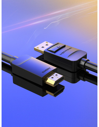 Vention Cable Conversor HADBG  Displayport Macho - HDMI Macho  1.5m  Negro