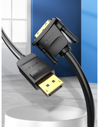 Vention Cable Conversor HAFBG  DisplayPort Macho - DVI Macho  1.5m  Negro
