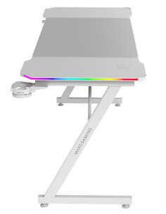 Mars Gaming MGD-X140RGB, Mesa Gaming Ergonómica, Iluminación ARGB con Mando, Fibra de Carbono, Alfombrilla XXL, Soporte