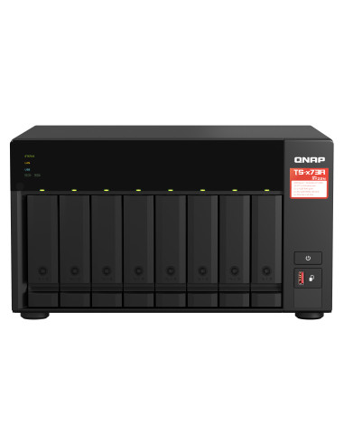 QNAP TS-873A NAS Torre Ryzen Embedded V1500B 8 GB DDR4 0 TB QNAP Turbo System Negro