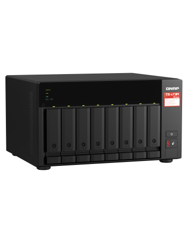 QNAP TS-873A NAS Torre Ryzen Embedded V1500B 8 GB DDR4 0 TB QNAP Turbo System Negro