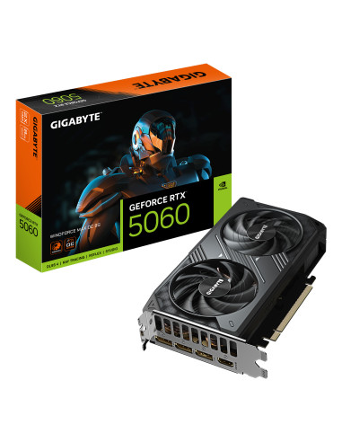 GIGABYTE GeForce RTX 5060 WINDFORCE MAX OC 8G Tarjeta Gráfica – 8 GB GDDR7, 128 bits, PCI-E 5.0, 2512 MHz Frecuencia del