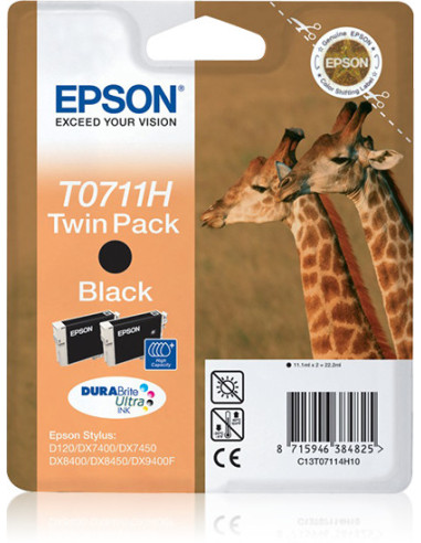 Epson Giraffe Doble juego de cartuchos Negro T0711H Tintas DURABrite Ultra