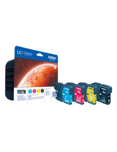Brother LC1100HYVALBP cartucho de tinta 4 pieza(s) Original Alto rendimiento (XL) Negro, Cian, Magenta, Amarillo