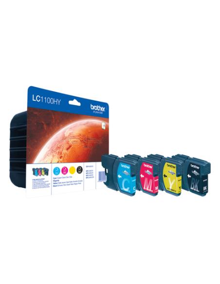 Brother LC1100HYVALBP cartucho de tinta 4 pieza(s) Original Alto rendimiento (XL) Negro, Cian, Magenta, Amarillo