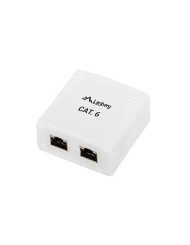 Lanberg OS6-0002-W cambiador de género para cable 2 x RJ-45 Blanco
