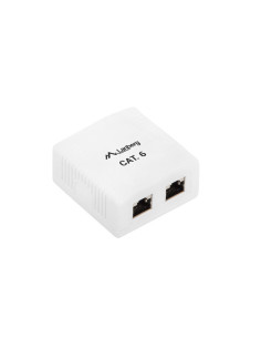 Lanberg OS6-0002-W cambiador de género para cable 2 x RJ-45 Blanco 2