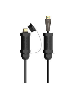 AISENS Cable HDMI V2.1 AOC con Armadura Ultra Alta Velocidad   Hec 8K@60Hz 4K@120Hz 4 4 4 48Gbps, A M-A M, Negro, 50M