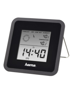 Hama | Termómetro e Higrómetro Digital, con Reloj y Previsión Meteorológica (Control de Temperatura Digital con termómetro e