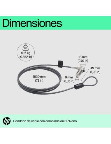 HP Bloqueo de cable con combinación Nano