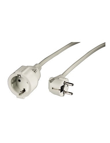 Hama | Cable con enchufe de 5m, seguro, resistente, color blanco.