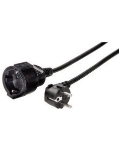 Hama | Cable alargador Schucko de 2m, con protección para niños, Color Negro