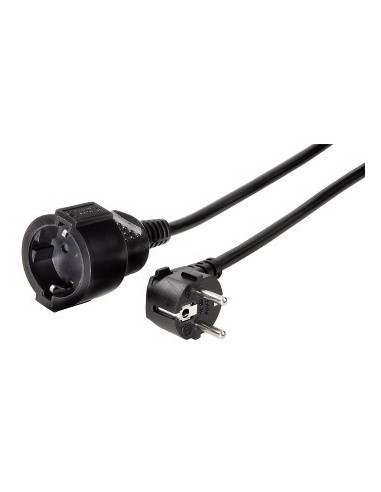 Hama | Cable alargador Schucko de 2m, con protección para niños, Color Negro