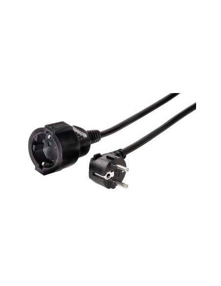 Hama | Cable alargador Schucko de 2m, con protección para niños, Color Negro