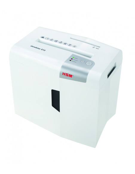 HSM S10 triturador de papel Corte en tiras 58 dB 22 cm Plata, Blanco