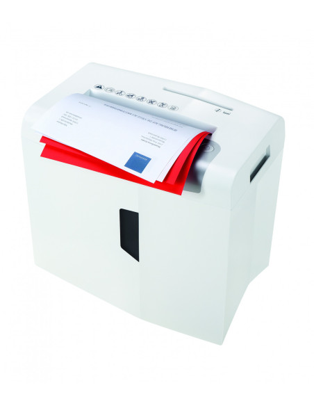 HSM S10 triturador de papel Corte en tiras 58 dB 22 cm Plata, Blanco
