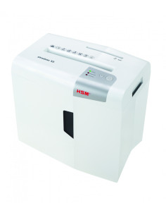 HSM X5 triturador de papel Corte en partículas 58 dB 22 cm Plata, Blanco
